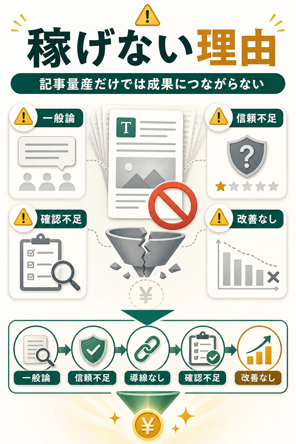 収益化しやすい記事構成を説明する図解