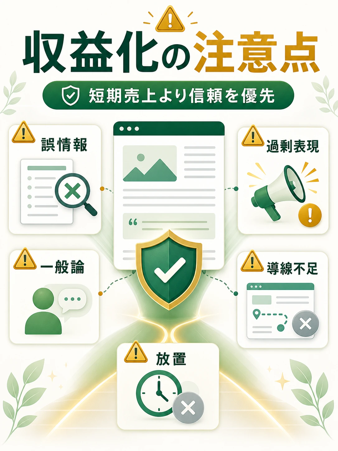 記事設計と改善をセットで考える収益化の図解