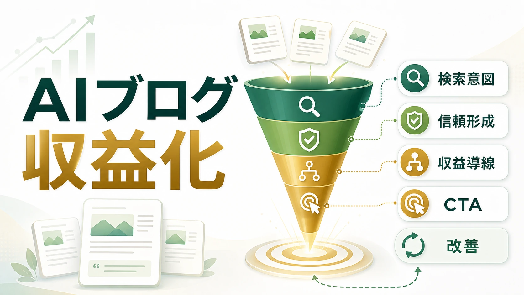 AIブログ収益化の導線設計を説明する図解