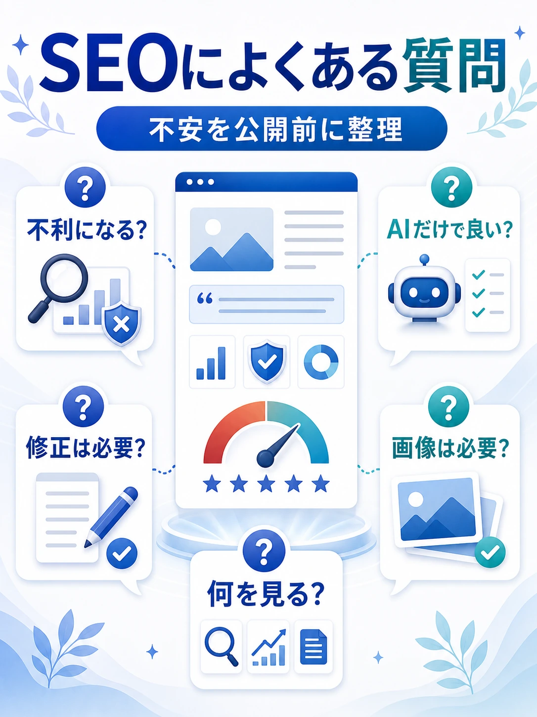 AIブログSEOによくある質問を説明する図解