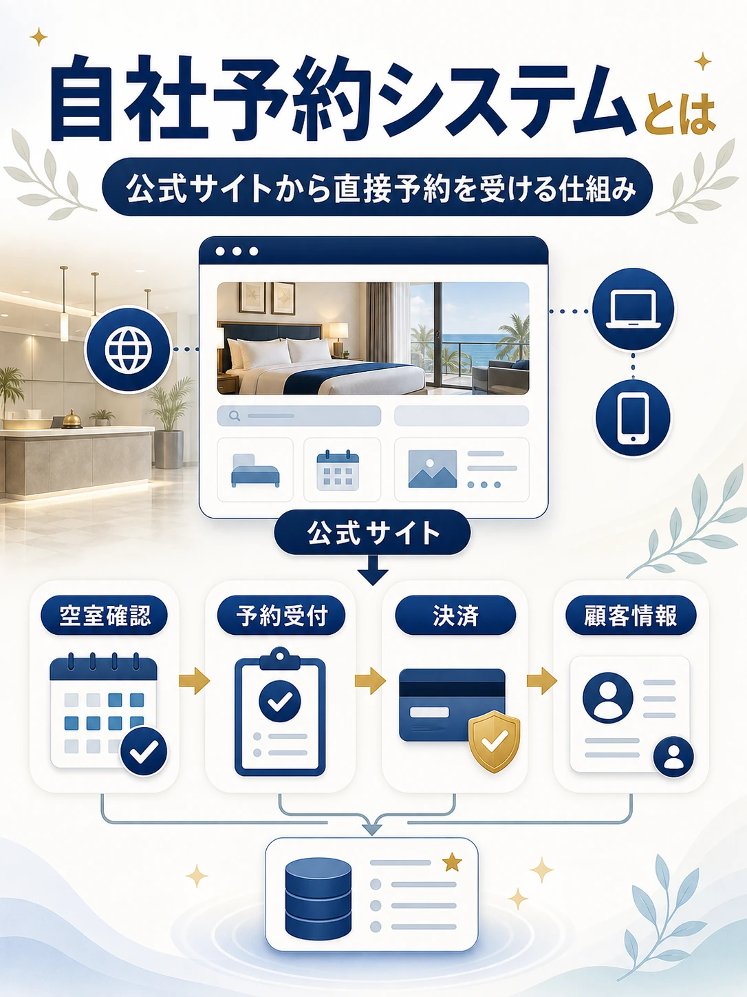 自社予約システムとは何かを説明する図解