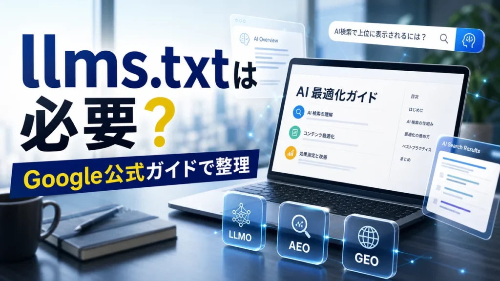 llms.txtは必要？Google公式AI最適化ガイドでLLMO・AEO・GEOを整理