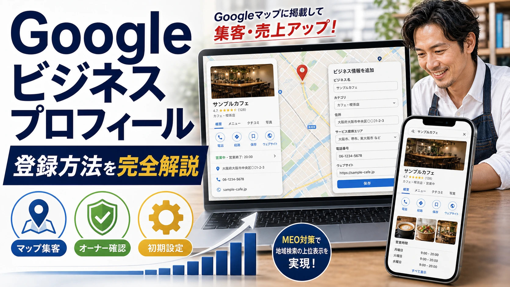 Googleビジネスプロフィール登録方法を完全解説するアイキャッチ画像