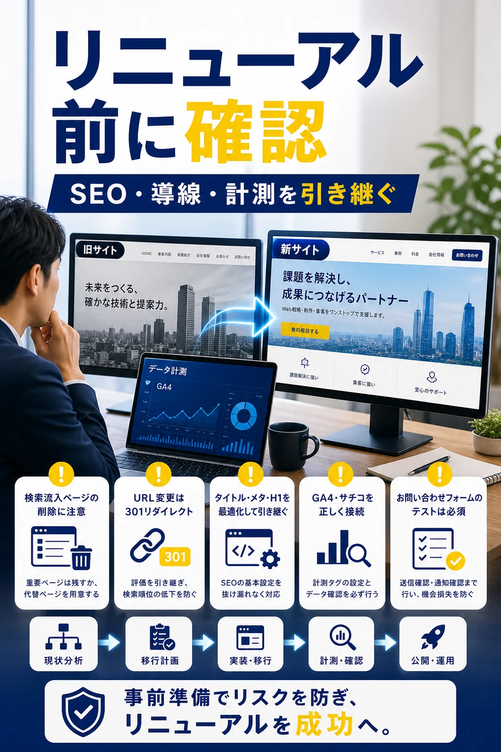 ホームページリニューアルで失敗しないための注意点を解説する記事内画像