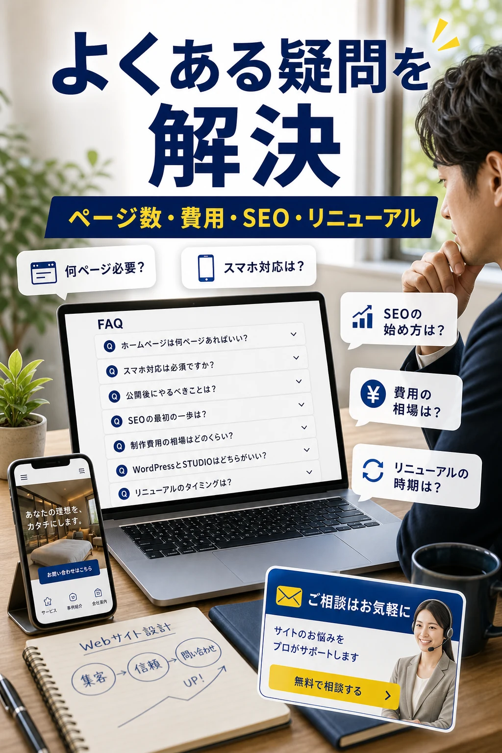 問い合わせが来ないホームページに関するFAQの記事内画像