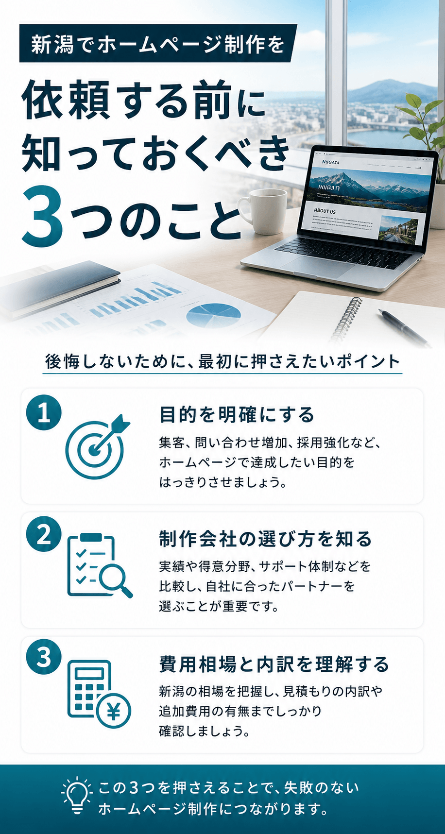 新潟でホームページ制作を依頼する前に知っておくべき3つのこと