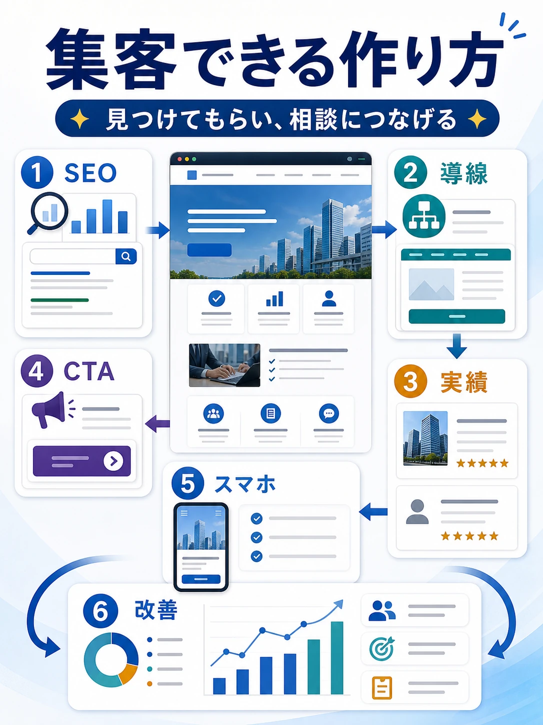 Web集客できるホームページの作り方を説明する図解