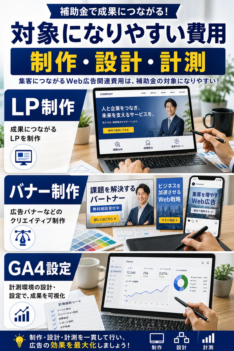 補助金対象になりやすいWeb広告関連費用を示す画像