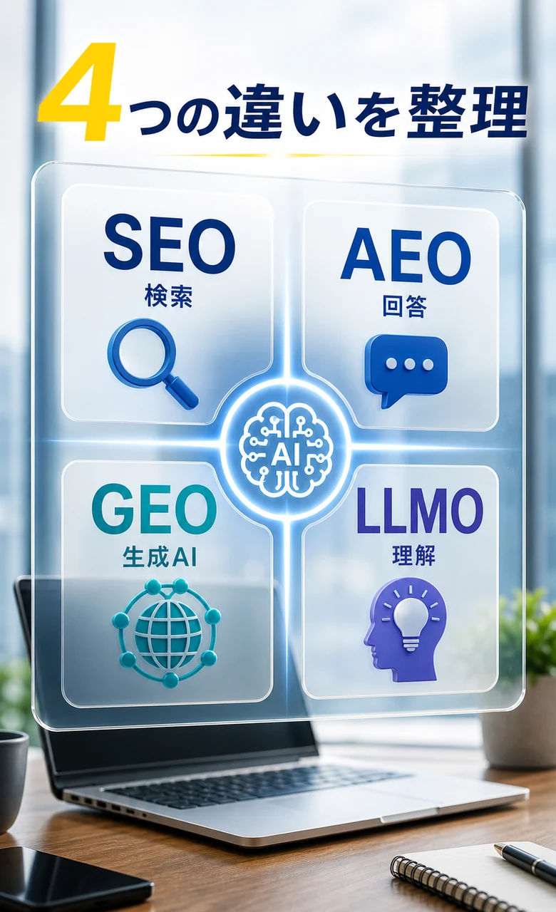 LLMO・AEO・GEO・SEOの違いを整理