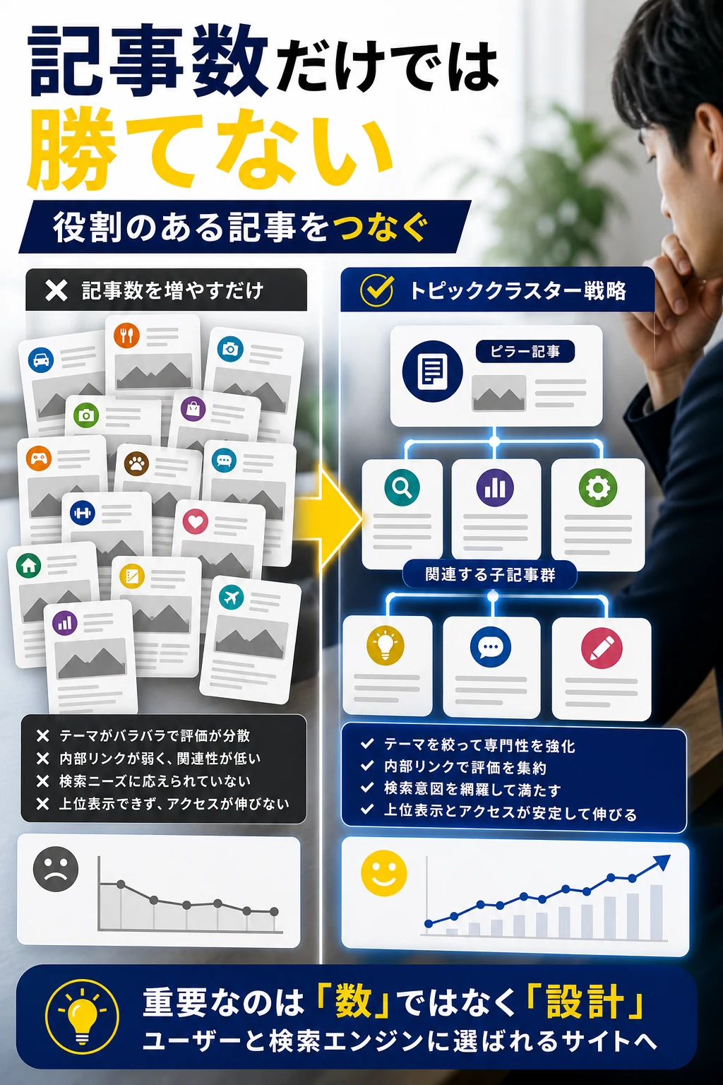 記事数だけ増やすことが意味がなくなったSEO施策であることを解説する記事内画像