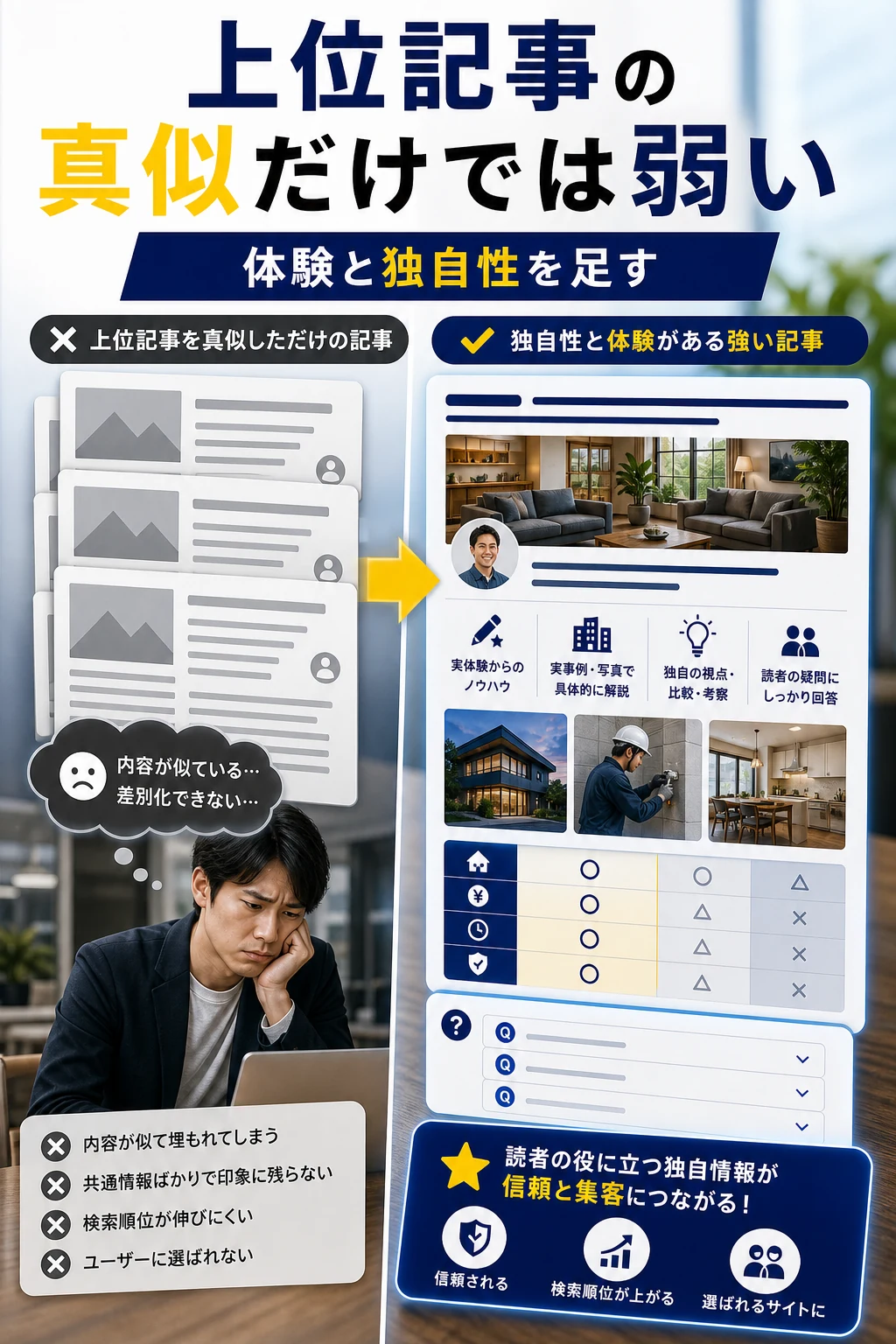 上位記事を真似するだけが意味がなくなったSEO施策であることを解説する記事内画像