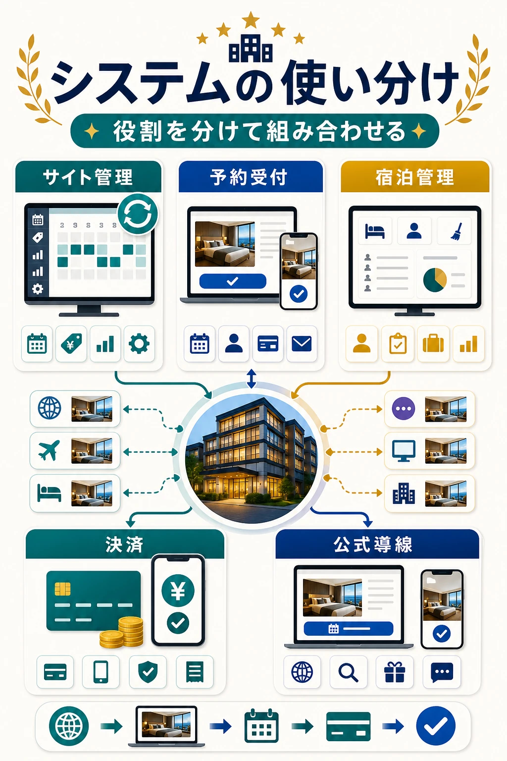 サイトコントローラーと他システムの使い分けを説明する図解