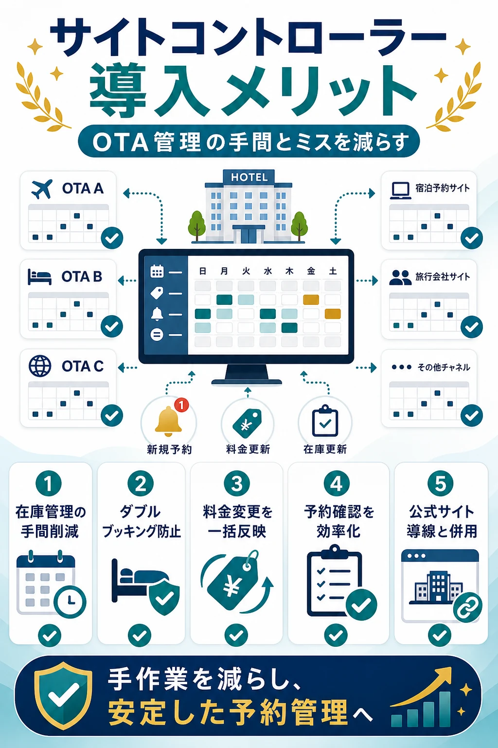 サイトコントローラーを導入するメリットを説明する図解