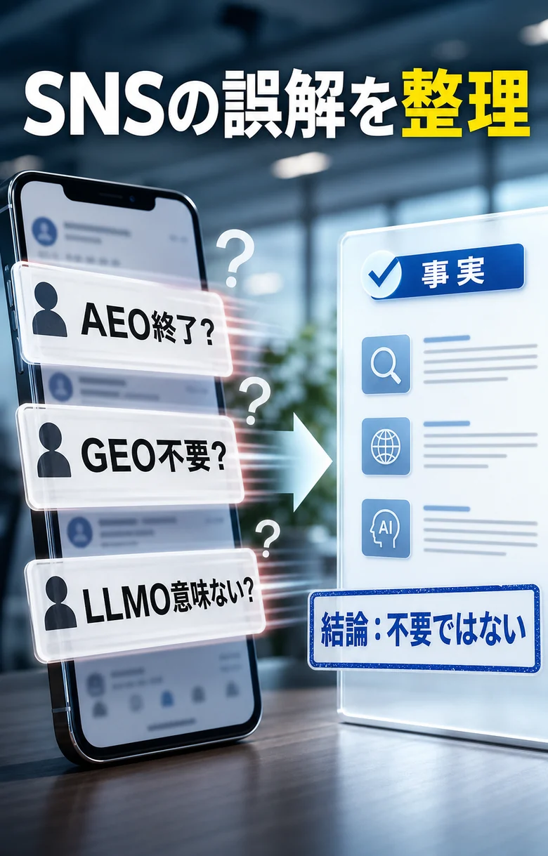 AEO終了・GEO不要・LLMO意味ないというSNSの誤解を整理