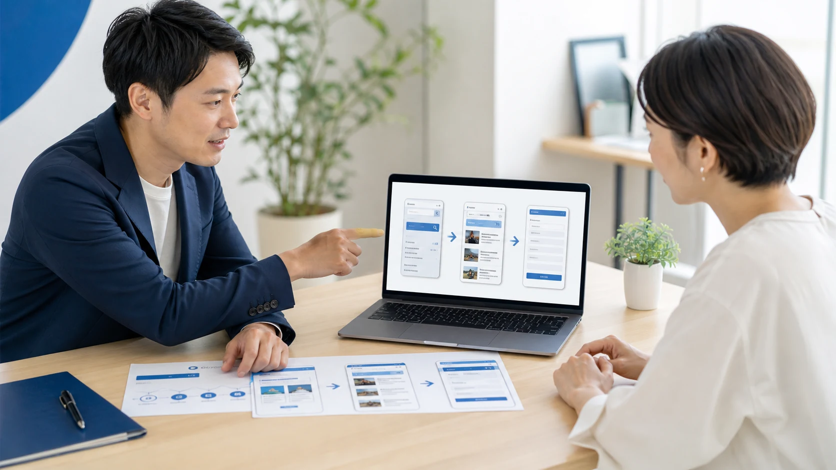 検索から比較、問い合わせまでの流れを設計するSEO対策のイメージ
