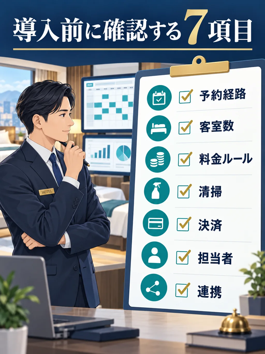 宿泊管理システム導入前に確認する7項目のチェックリスト