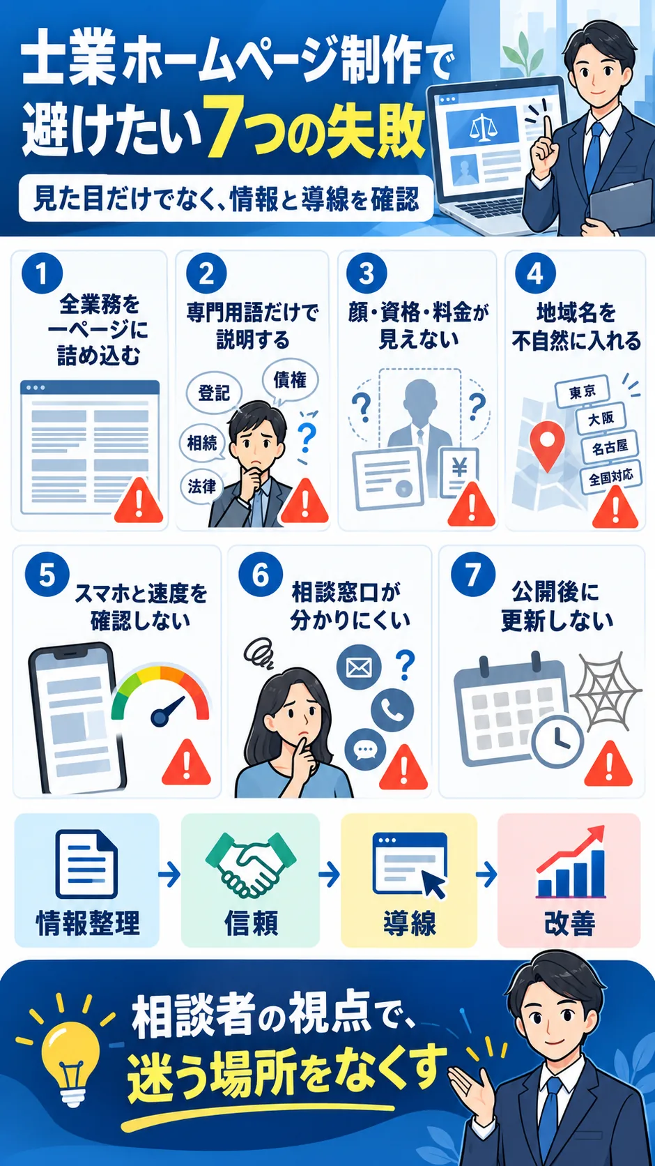 士業ホームページ制作で避けたい5つの失敗