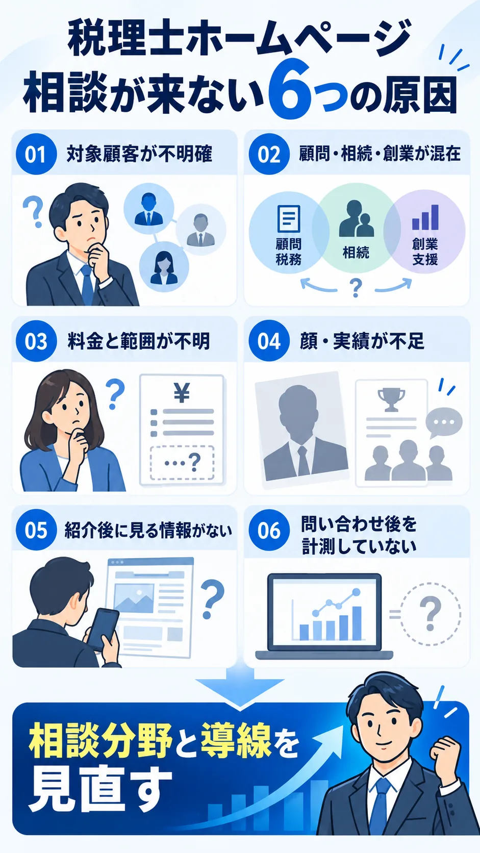 税理士ホームページから相談が来ない6つの原因